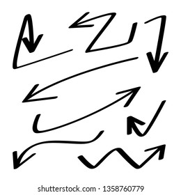 hand drawn arrows vector set