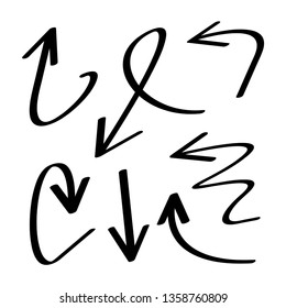 hand drawn arrows vector set
