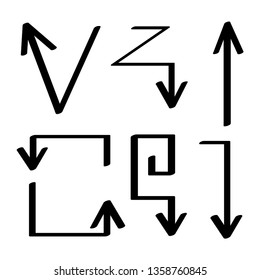 hand drawn arrows vector set