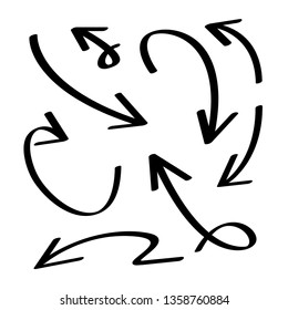 hand drawn arrows vector set