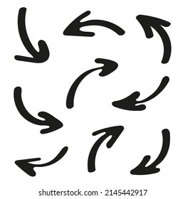 flechas dibujadas a mano. conjunto vectorial de punteros para el diseño