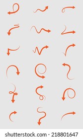 Hand drawn arrows vector set