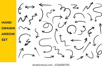 Hand drawn arrows vector set 
