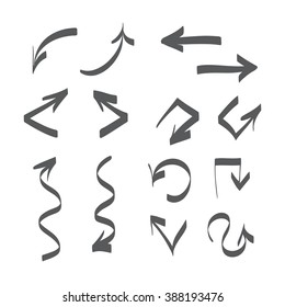 Hand drawn arrows vector set icon illustration, perfect for web, office, right, left, up and down
