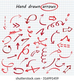 Hand drawn arrows.Arrows set.Vector illustration.