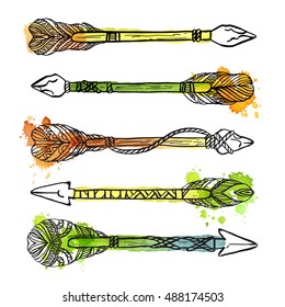 Hand Drawn Arrows.Ethnic boho  style