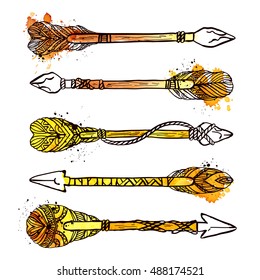 Hand Drawn Arrows.Ethnic boho  style