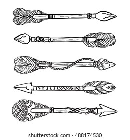 Hand Drawn Arrows.Ethnic boho  style