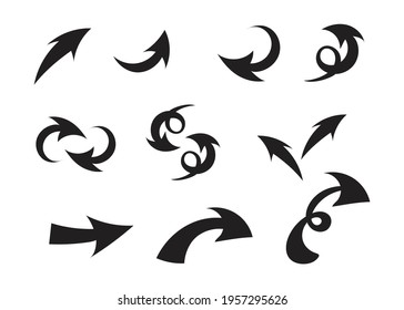 hand drawn arrowss set doodle vector illustration