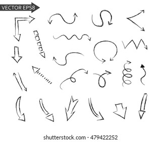 Hand drawn arrows.Vector arrows set.