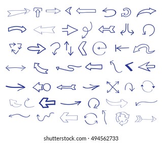 Hand drawn arrows.Vector arrows set.