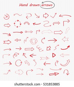 Hand drawn arrows.Vector arrows set.