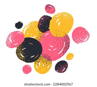 Hand drawn art abstract circle shapes vector composition, templates for creative advertising or abstraction illustration, artistic graphic design element.