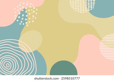 Hand drawn art background design. Template banner and cover.