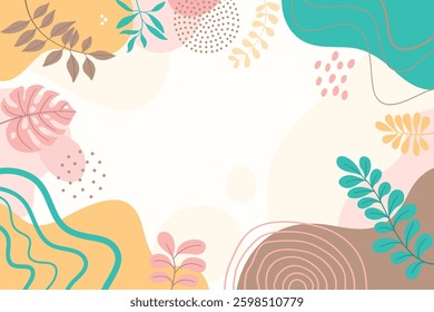 Hand drawn art background design. Template banner and cover.