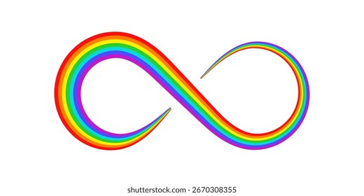 Símbolo infinito de pincel de arte desenhado à mão em um plano de fundo branco. Vetor