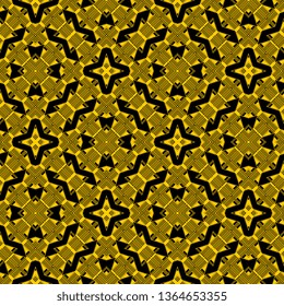 hand drawn art deco painted seamless pattern Vector illustration black yellow