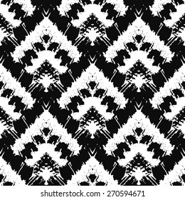 Hand drawn art deco painted seamless pattern. Vector illustration for tribal design. Ethnic motif. For invitation, web, textile, wallpaper, wrapping paper.
