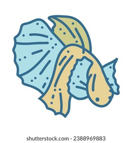 Hand drawn art of fish. Vector, illustration.