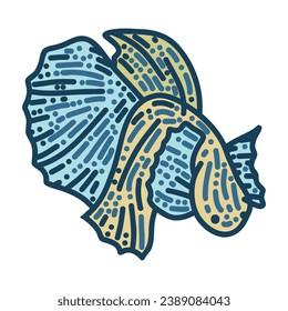 Hand drawn art of fish. Vector, illustration.