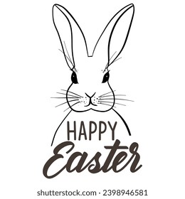 Hand drawn art of Happy Easter. Vector illustration card.