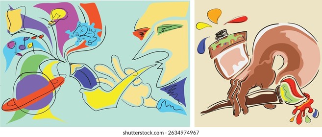 hand drawn art illustration art supplies creative