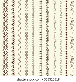 Hand drawn art line border set and design element