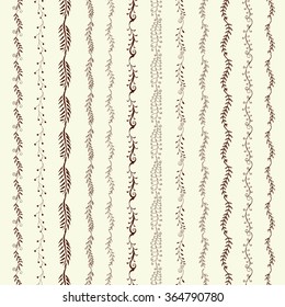 Hand drawn art line border set and design element