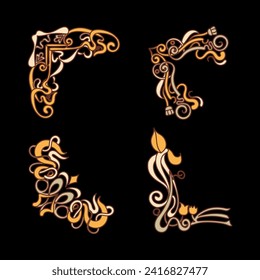 Hand drawn art nouveau frame design