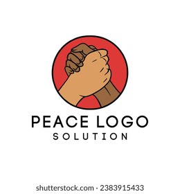 Hand Drawn Art of Peace Logo Vector Design illustration Emblem