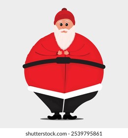 hand drawn art of Santa Claus isolated on white background. Vector illustration. 