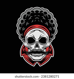 Hand Drawn Art Skull Head Vector Design illustration