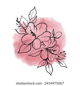 Hand drawn art of spring card