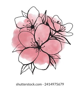 Hand drawn art of spring card