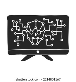 Hand drawn artificial intelligence concept vector illustration