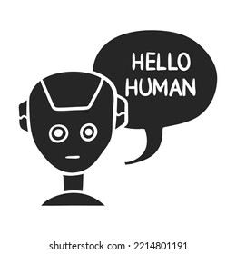 Hand drawn artificial intelligence concept vector illustration