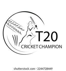 Hand Drawn artificial T 20 cricket Logo