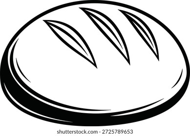 Ilustración de pan artesanal dibujado a mano, boceto de pan de panadería rústica, gráfico de comida vintage, diseño de Vector blanco y negro, estilo orgánico