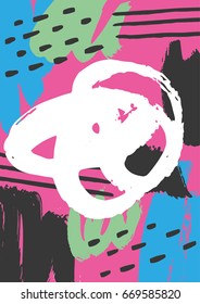 Hand drawn artistic card. Vector illustration.