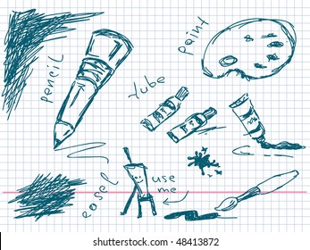 Hand drawn artistic doodles