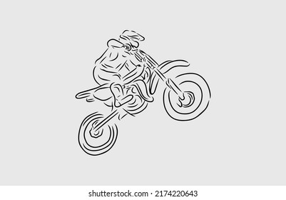 hand drawn artistic flow shape motocross vector