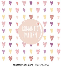 hand drawn artistic hearts background illustration