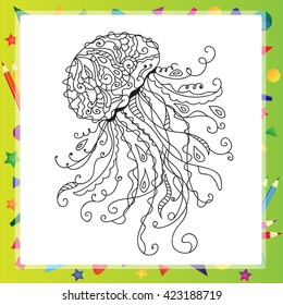 Hand drawn artistic sea Jellyfish 