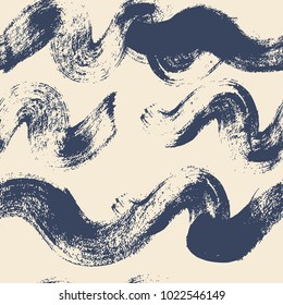 Hand drawn artistic seamless pattern with abstract simply elements. Doodle ink background for textile and wrapping paper.