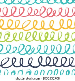 Hand drawn artistic seamless pattern with abstract simply elements. Doodle ink background for textile and wrapping paper.
