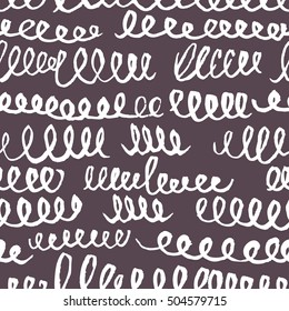 Hand drawn artistic seamless pattern with abstract simply elements. Doodle ink background for textile and wrapping paper