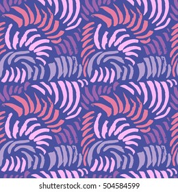 Hand drawn artistic seamless pattern with abstract simply elements. Doodle colorful ink background for textile and wrapping paper