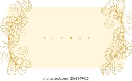 hand drawn artistic swirl floral background design vector