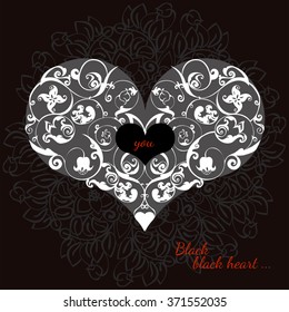 Hand drawn artistically ethnic ornamental patterned heart with romantic doodle elements of St. Valentine's day, zentangle vector illustration for adult coloring book, pages, tattoo, t-shirt or prints.