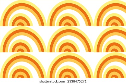 Hand drawn asian japanese ramen noodle seamless pattern.Background with yellow and orange stripes.Pasta abstract background concept.Macaroni yellow poster.